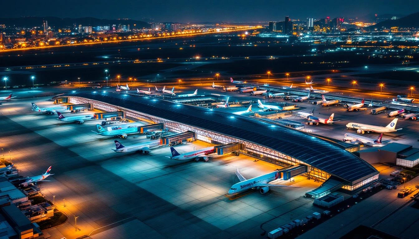 인천공항 제2여객터미널 야경 — 대한항공·아시아나 통합 후 한국 FSC 단일 체제의 중심