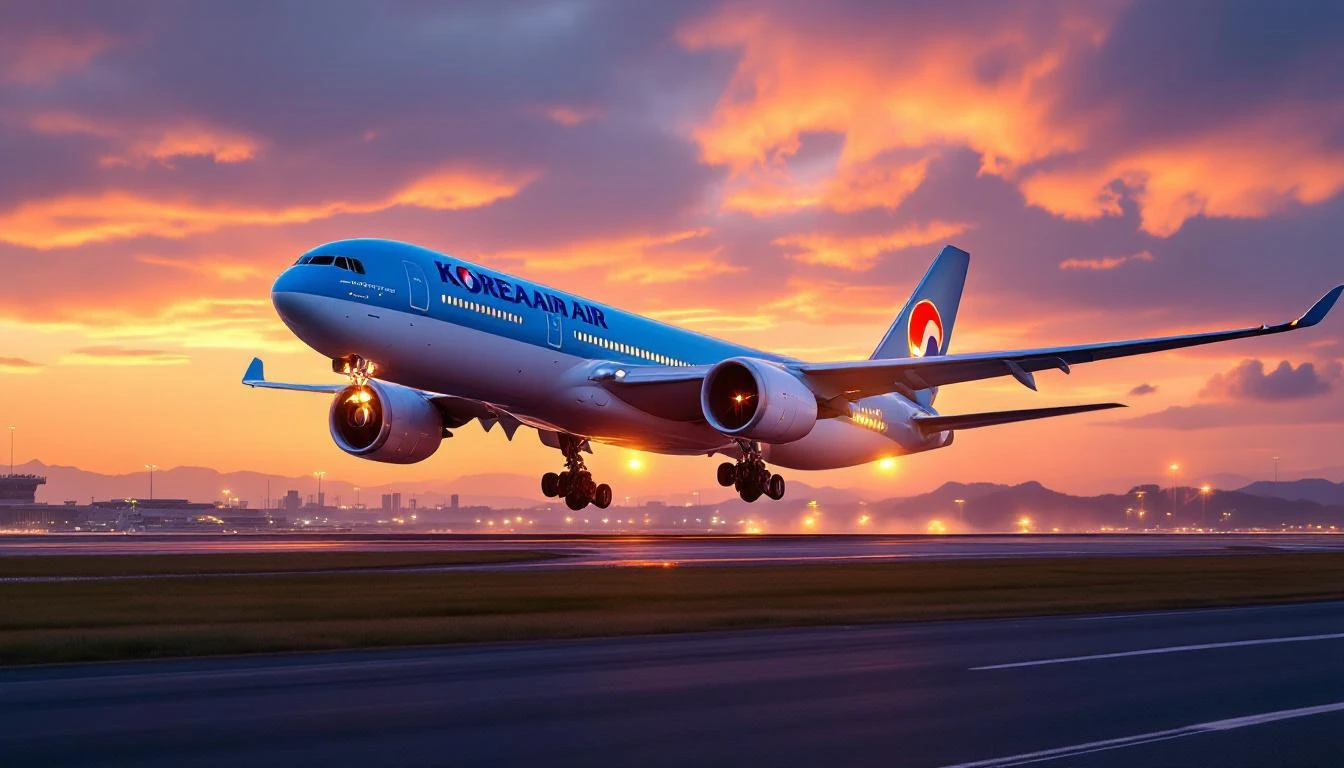 대한항공 보잉 747-8i가 인천공항을 이륙하는 순간 — 한국 FSC 단독 지위의 상징