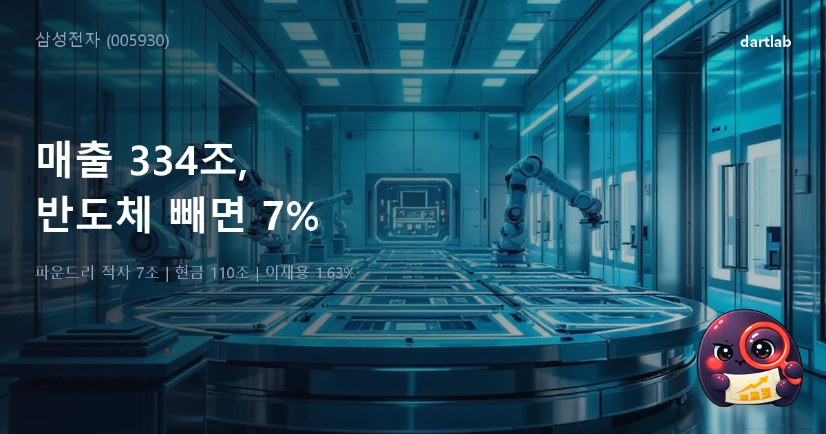 삼성전자 — 매출 334조, 반도체 빼면 영업이익률 7%