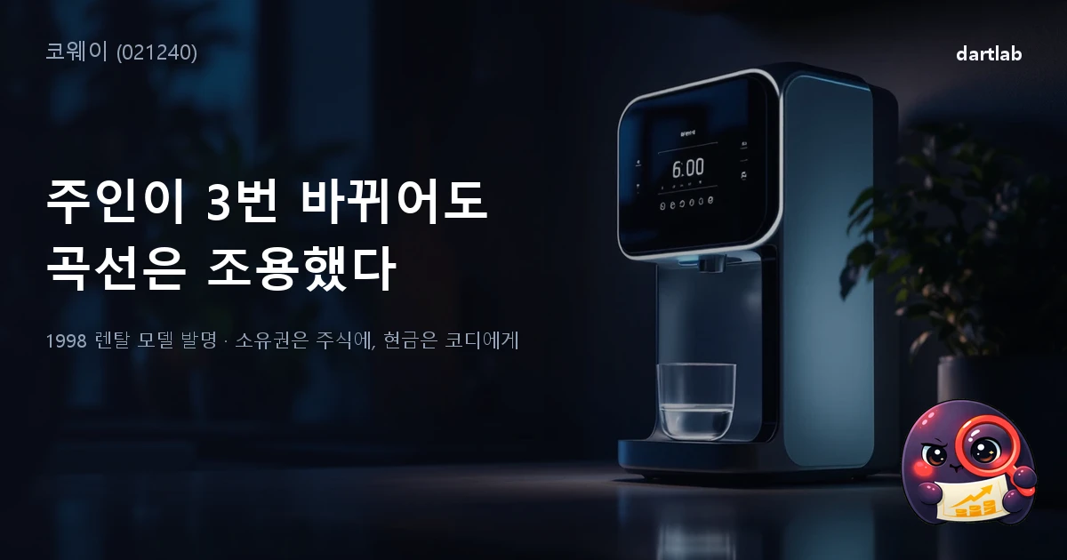 코웨이 (021240) — 9년간 주인이 3번 바뀌었는데 왜 손익엔 흔적이 없나