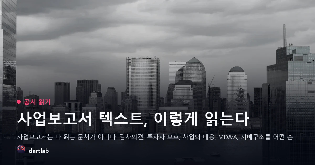 사업보고서 텍스트, 이렇게 읽는다