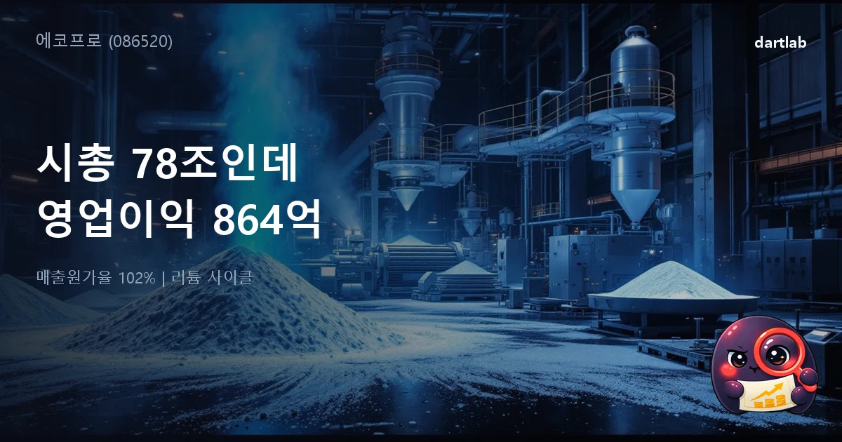 에코프로 — 시총 78조를 찍은 회사의 영업이익은 864억이었다