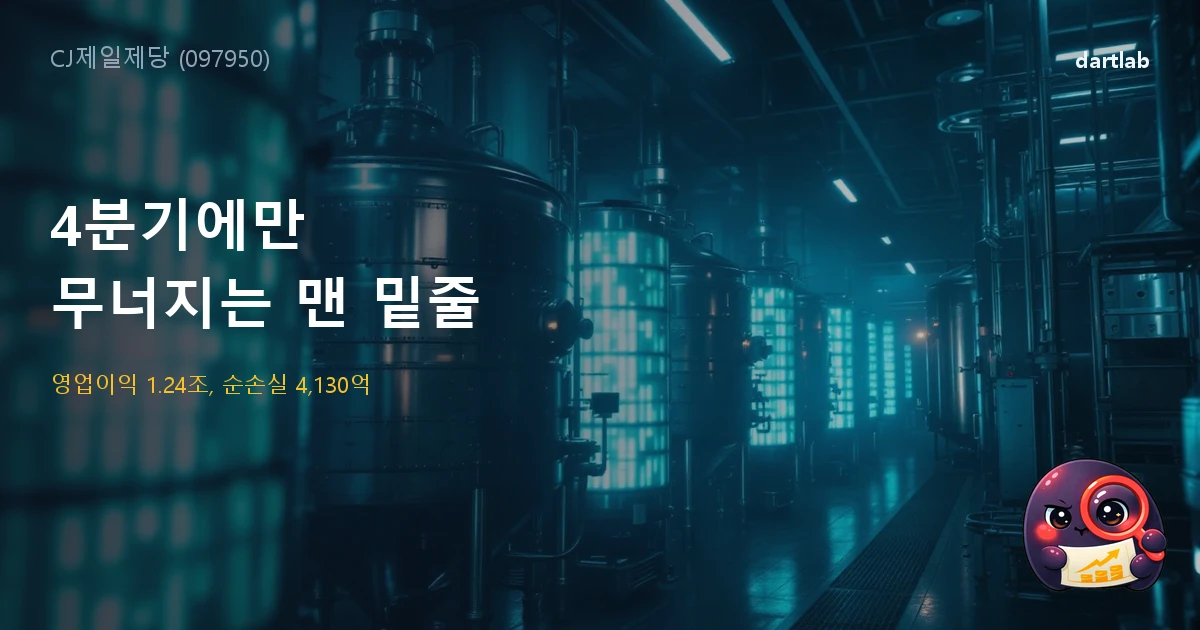 CJ제일제당 (097950) — 1년에 한 번, 4분기에만 거짓말하는 맨 밑줄