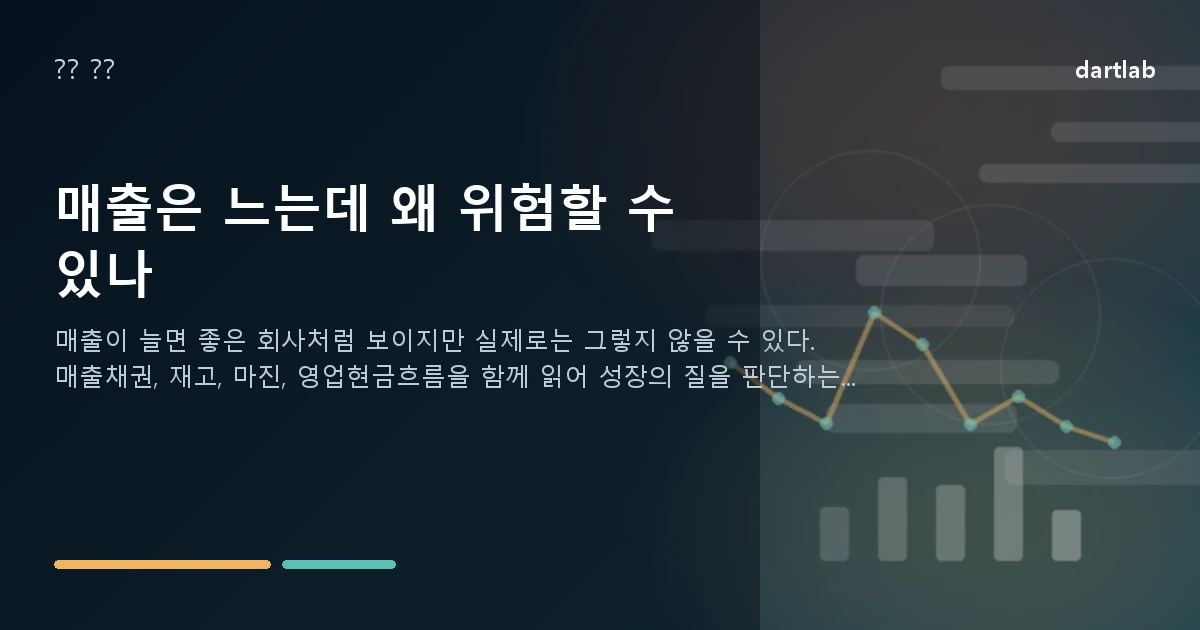 매출은 느는데 왜 위험할 수 있나