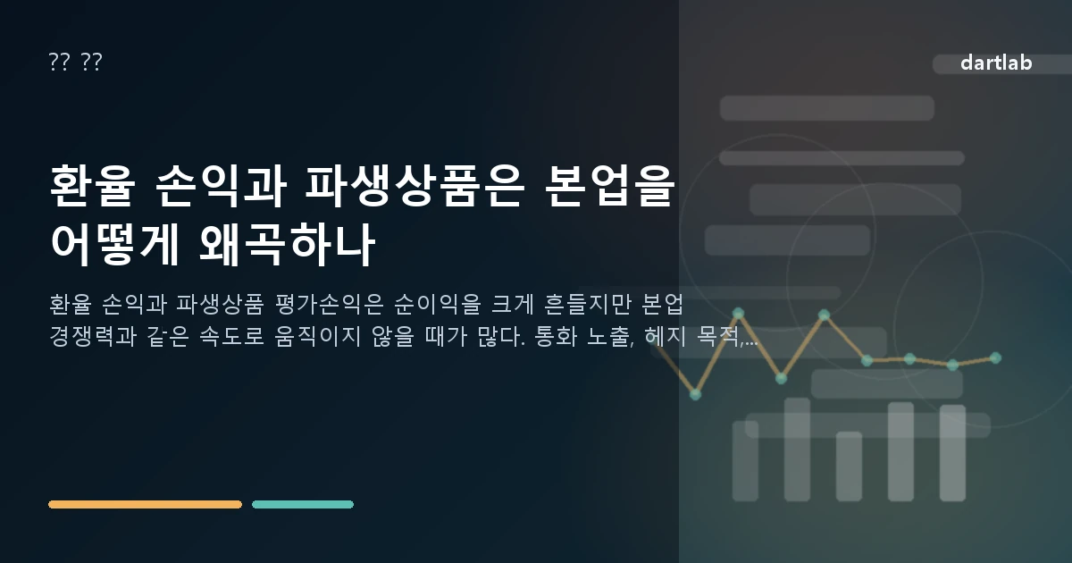 환율 손익과 파생상품은 본업을 어떻게 왜곡하나