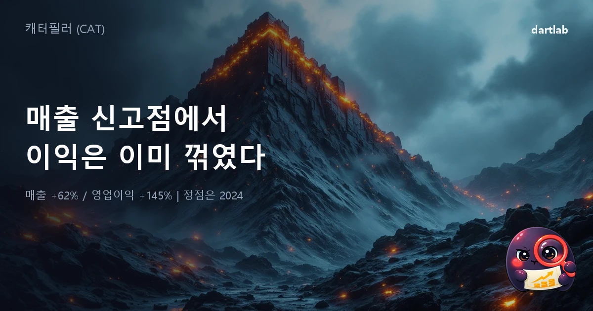 캐터필러 (CAT) — 매출 신고점에서 이익은 이미 꺾여 있었다