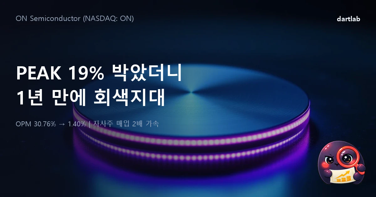 PEAK 에 19% 박았더니 1 년 만에 회색지대 — 온세미의 SiC 청구서