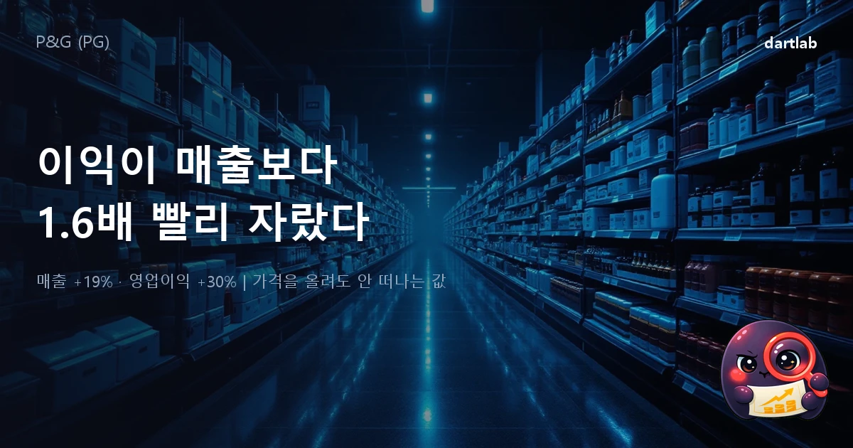 프록터앤드갬블 (PG) — 이익이 매출보다 1.6배 빨리 자란 5년