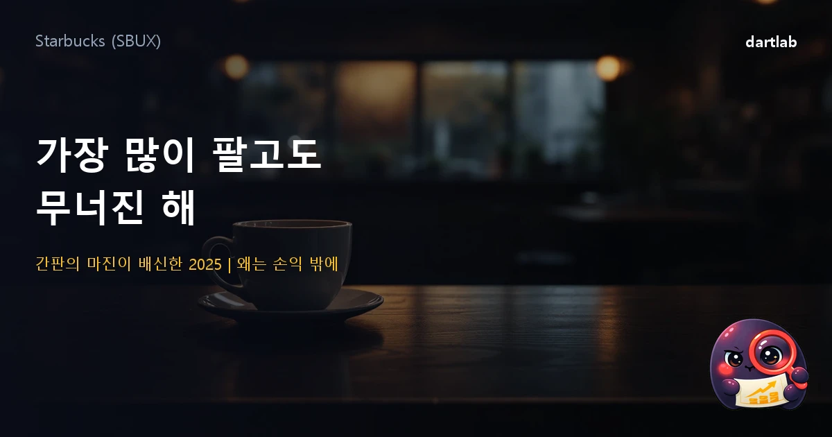 스타벅스 (SBUX) — 가장 많이 팔고도 무너진 해